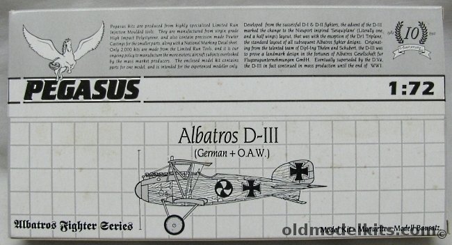Pegasus 1/72 Albatros D-III - German And OAW, 1028 plastic model kit